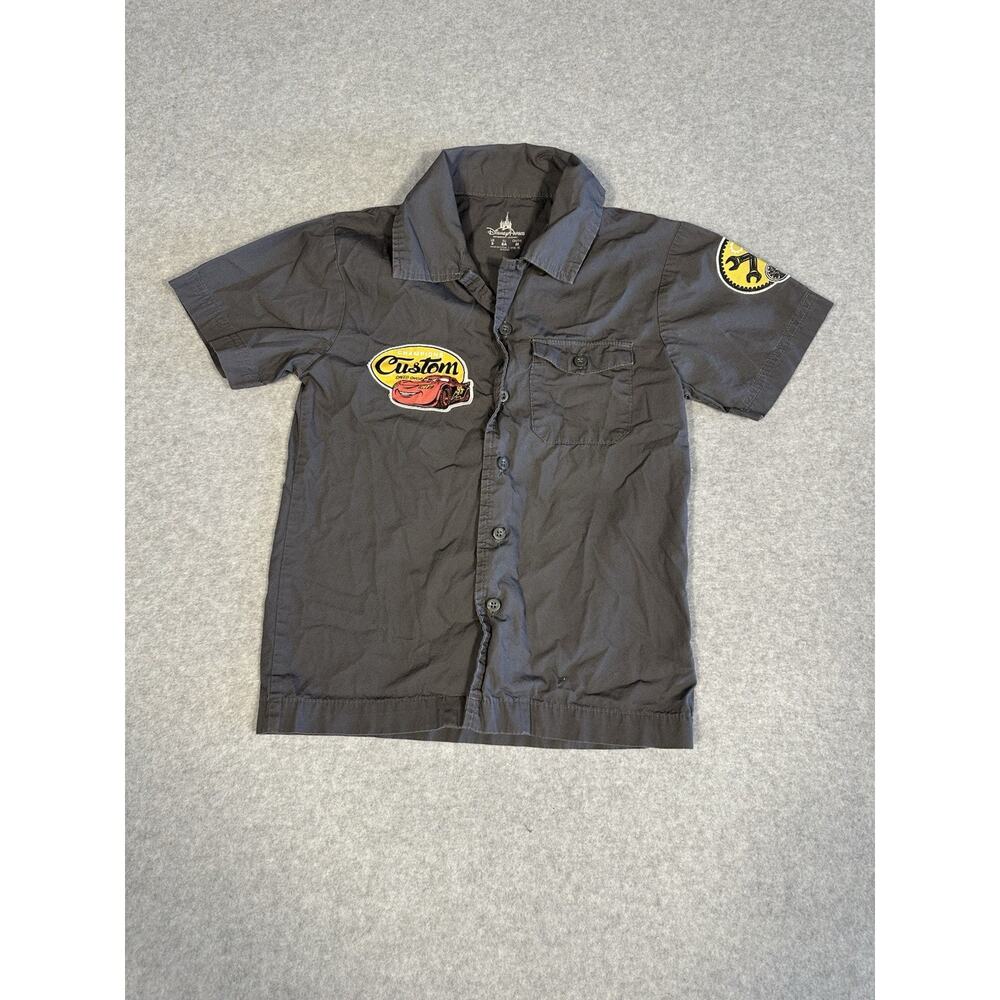 Disney Parks Cars Land Champions Custom Button Up Shirt Boys Size Small Sz 8EU